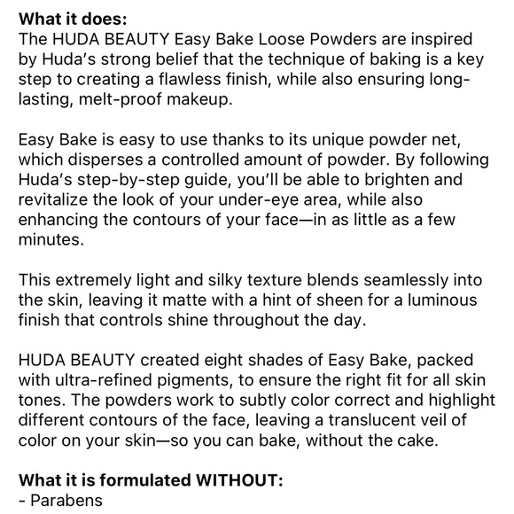 - LAST ONE!!NIB!! HUDA BEAUTY EASY BAKE LOOSE SETTING POWDER: CHERRY BLOSS… - Picture 9 of 9